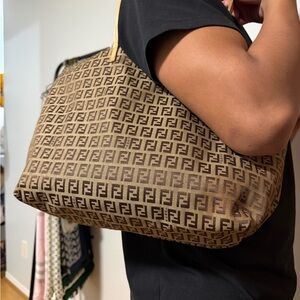Fendi Tan Monogram Messenger Bag